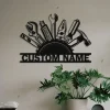 Custom Tools Repair Metal Wall Art, Personalized Builder Workshop Name Sign Home Decor Constructor Decoration Repairman Birthday, Garage Sign