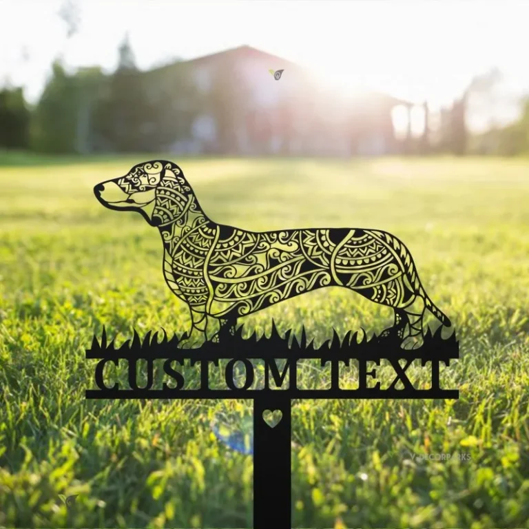 Dachshund Mandala Garden Stake Metal, Dachshund Lover Gift Dog Garden Sign Outdoor Decor Dachshund Stake, Dachshund Zentangle Metal Yard Art,