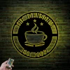 Personalized Coffee Bar Metal Sign With Led Lights, Coffee Bar Wall Hanging Home Decor Custom Coffee Sign Kitchen Wall Decor Kitchen Sign