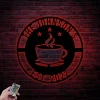Personalized Coffee Bar Metal Sign With Led Lights, Coffee Bar Wall Hanging Home Decor Custom Coffee Sign Kitchen Wall Decor Kitchen Sign