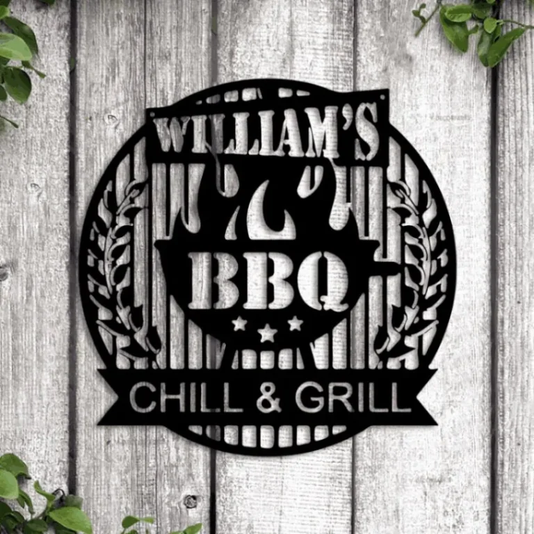 Personalized Metal Bbq With Led Lights Sign, Bbq Grill Sign, Custom Bbq Sign Barbecue Signs Barbecue Wall Art Decor Kitchen Decor Grilling