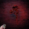 Funny Skeleton Dancer Metal Sign Led Lights, Skeleton Dancing Sign Decoration Halloween Skull Dance Home Decor Birthday Xmas Housewarming