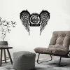 Custom Angel Wings Name Date Metal Sign Led Lights, Personalized Memorial Shadow Name Sign Home Decor Loving Memory Decoration Christmas