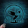 Custom Pigeon Peace Bird Metal Sign Led Lights, Personalized Dove Pet Homing Bird Name Sign Home Decor Boy Girl Nursery Decoration Xmas