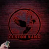 Custom Pigeon Peace Bird Metal Sign Led Lights, Personalized Dove Pet Homing Bird Name Sign Home Decor Boy Girl Nursery Decoration Xmas