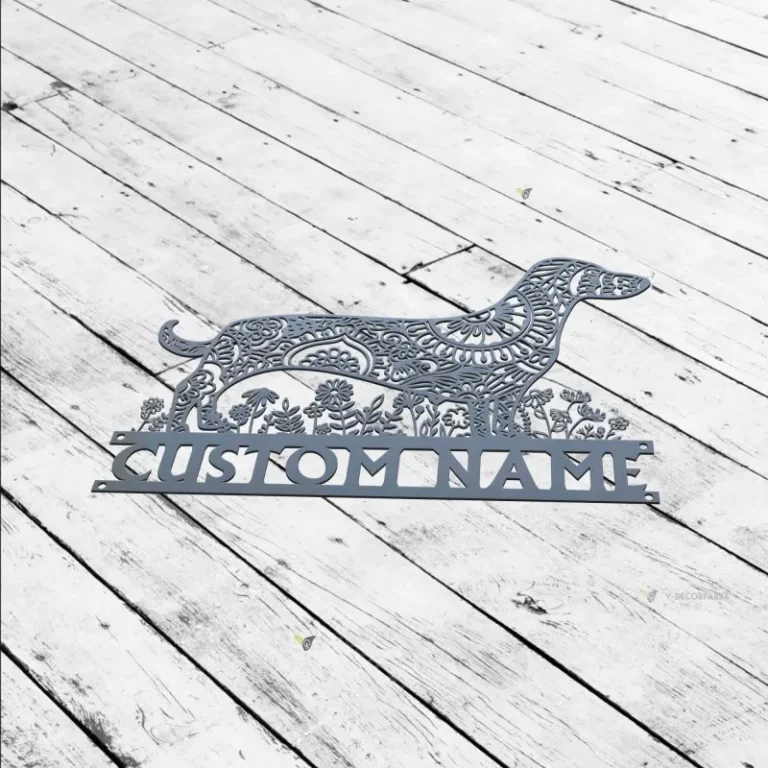 Dachshund Mandala Garden Metal Sign, Dachshund Hanging, Dachshund Zentangle Metal Wall Art, Dachshund Lover Gift Dog Garden Sign Indoor Decor