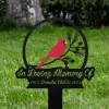 Personalized Memorial Stake Metal, Cardinal Garden Stakes, Cardinals Appear, Loss Of Loved One, Grave Marker Outdoor Sign, Dad Loss, Home Decor