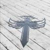 Personalized Cross Memorial Stake, Garden Decor, Rest In Peace, Cross With Wings, Angel Stake, Metal Stake, Sympathy Sign, Grave Marker, Gift