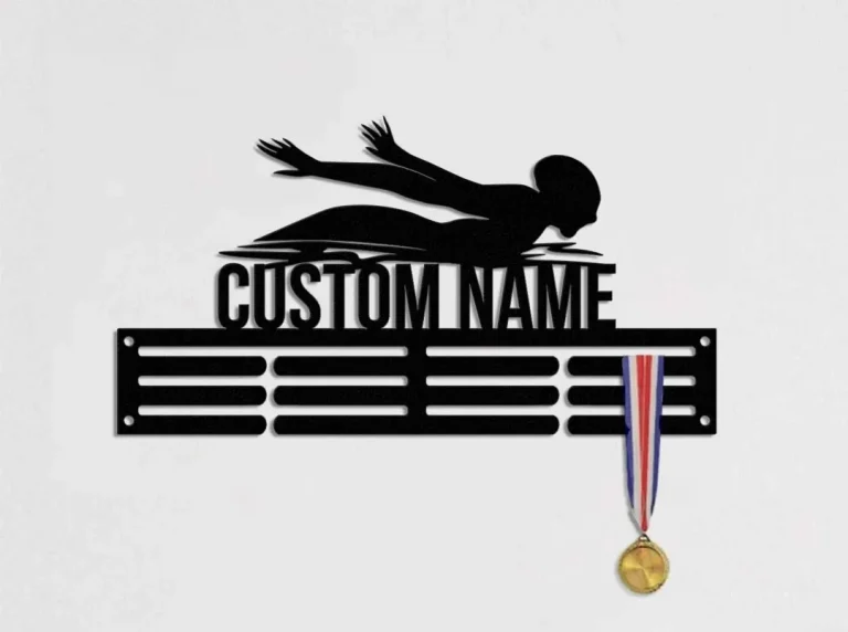 Custom Swimming Name Medal Hanger, Swimming Sign, Tiered Award Rack, Sports Medal Hanger, Medal Holder Display Rack For Awards And Ribbons