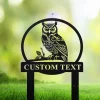 Personalized Owl Garden Sign, Outdoor Owl Lawn Garden Decor, Custom Owl Garden Sign, Owl Garden Stake, Garden Gift, Owl Address Sign For Yard