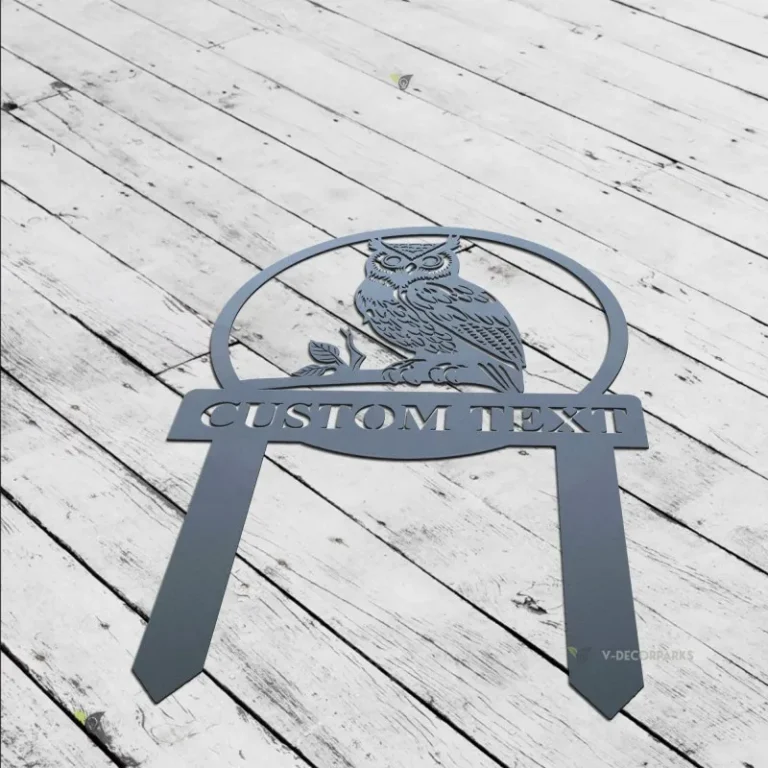 Personalized Owl Garden Sign, Outdoor Owl Lawn Garden Decor, Custom Owl Garden Sign, Owl Garden Stake, Garden Gift, Owl Address Sign For Yard