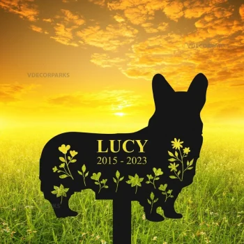 Personalized Dog Memorial Stake, Corgi Stake, Corgi Metal Stake, Pembroke Welsh Corgi, Sympathy Sign, Pet Grave Marker, Remembrance Stake