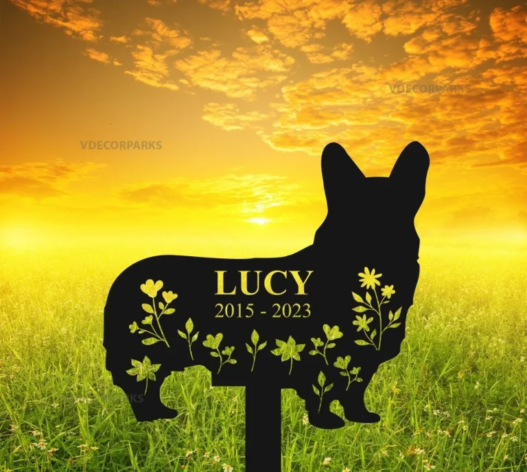 Personalized Dog Memorial Stake, Corgi Stake, Corgi Metal Stake, Pembroke Welsh Corgi, Sympathy Sign, Pet Grave Marker, Remembrance Stake