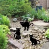 Set 3 Spooky Black Cats Halloween Garden Metal Decoration, Steel Home Decor, Black Cats Halloween Decorations, Outdoor Metal Porch Decor