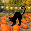 Black Cat Stakes Garden Decor, Metal Animal Silhouette Yard Art Decorations Garden Decor, Halloween Outdoor Decor