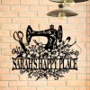 Personalized Sewing Machine Metal Sign, Custom Quilting, Seamstress, Tailor Room Metal Wall Art, Wall Decor, Wedding, Anniversary Gift For Her