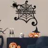 Custom Spider Web Metal Sign, Horror Halloween Steel Wall Hanging, Spiderweb Web Sign, Custom Text Room Sign, Halloween Decor, Halloween Gift