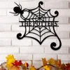 Custom Spider Web Metal Sign, Horror Halloween Steel Wall Hanging, Spiderweb Web Sign, Custom Text Room Sign, Halloween Decor, Halloween Gift