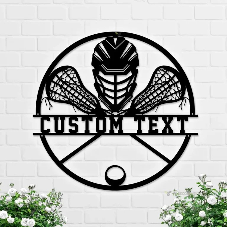 Personalized Lacrosse Metal Sign, Custom Name Number Room Sign, Lacrosse Player Wall Decor, Lacrosse Stick Sign, Gift For Dad, Husband, Son