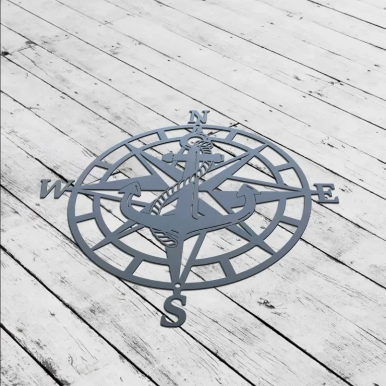 Metal Compass Rose Wall Decor, Metal Compass Sign, Nautical Metal Compass, Metal Wall Art, Office Decor, Outdoor Wall Decor, Porch Decor