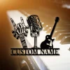 Personalized Rock On Guitar Metal Wall Art, Custom Rock On Guitar, Rock Roll Skeleton Hand, Guitar Gift, Guitar Lover Gift, Guitar Dad, Gift