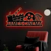 Custom Home Theater Metal Led Light Sign, Home Theater Metal Wall Art, Family Name Cinema Sign, Home Cinema Wall Decor, Housewarming Gift, Man Cave