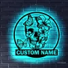 Personalized Sugar Skull Metal Led Light Sign, Custom Skull Wall Art, Skull Decor, Man Cave Decor, Skull Metal Art, Skull Name Sign, Skull Wall Hanging