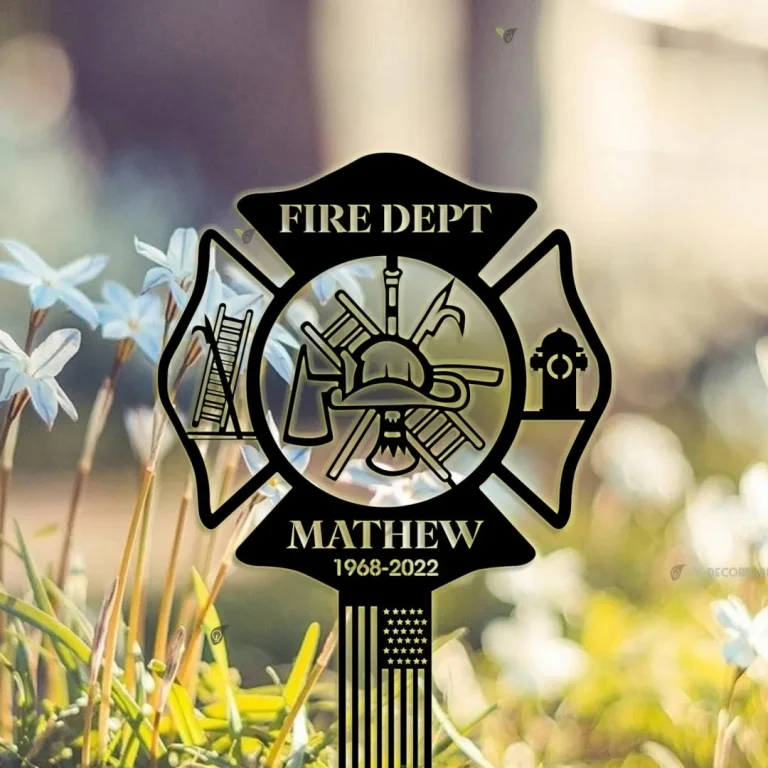 Custom Firefighter Sympathy Grave Marker Loss Of Dad Gift Dad Bereavement Gift Memorial Gift Sympathy Gift Memorial Gifts, In Loving Memory