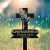 Personalized Cross With Praying Hand Memorial Stake, Metal Stake, Sympathy Sign, Grave Marker, Remembrance Stake, Home Decor