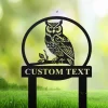 Custom Owl Garden Sign, Owl Garden Stake, Personalized Owl Garden Sign, Outdoor Owl Lawn Garden Decor, Garden Gift, Owl Address Sign For Yard