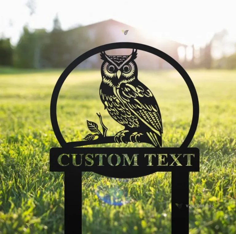 Custom Owl Garden Sign, Owl Garden Stake, Personalized Owl Garden Sign, Outdoor Owl Lawn Garden Decor, Garden Gift, Owl Address Sign For Yard