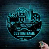 Custom Movie And Popcorn Metal Wall Art Led Light Personalized Cinema Film Movie Name Sign Home Decor Man Cave Decoration Birthday Xmas Gift