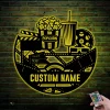 Custom Movie And Popcorn Metal Wall Art Led Light Personalized Cinema Film Movie Name Sign Home Decor Man Cave Decoration Birthday Xmas Gift