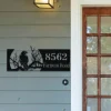 Personalized Crow Raven Metal Address Sign House Number, House Number Hanging Address Plaque, Outdoor House Number, Garden Stake