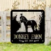 Custom Donkey Metal Led Light Sign, Donkey Wall Art, Personalized Donkey Farmhouse Name Sign, Donkey Farm Sign, Donkey Farm Decor, Donkey Lover Gift