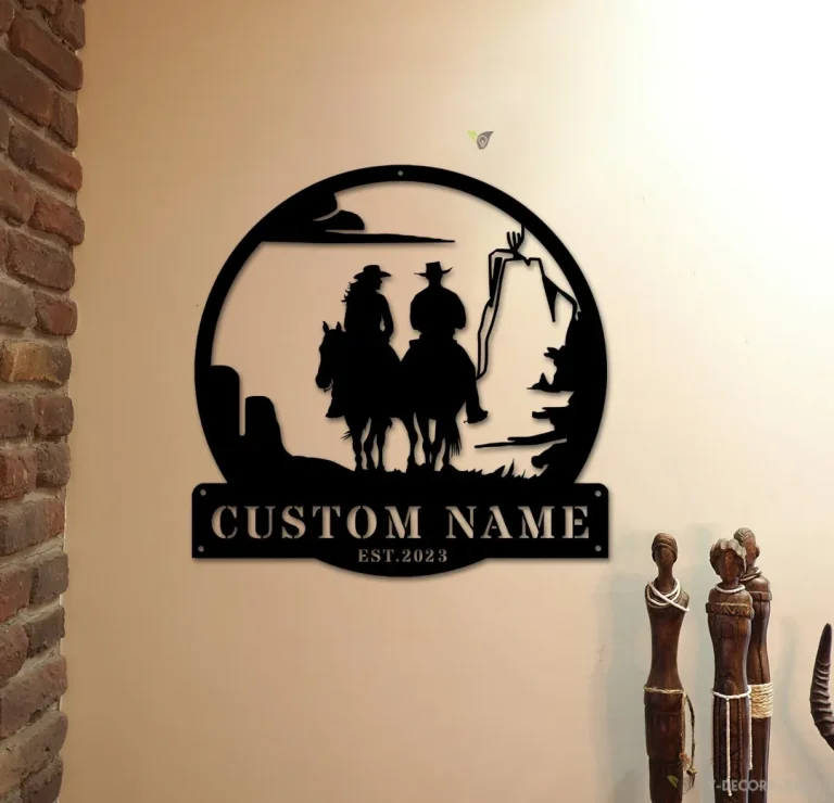 Custom Western Cowboy Cowgirl Wall Art, Horse Lover Gift, Western Riding Cowboy Metal Sign, Cowboy Lover Gift, Western Sign, Cowgirl Sign