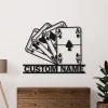 Personalized Poker Metal Wall Art, Poker Game Room Decor, Gamer Gift Custom Monogram Sign Royal Flush Sign, Gift For Poker Lover, Poker Sign