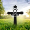 Custom Pet Memorial Stake, Memorial Cross For Pet Grave, Pet Cross Stake, Pet Memorial Cross, Dog Grave Marker, Dog Cat Loss Gift, Pet Loss