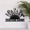 Custom Tools Repair Metal Wall Art, Personalized Builder Workshop Name Sign Home Decor Constructor Decoration Repairman Birthday, Garage Sign