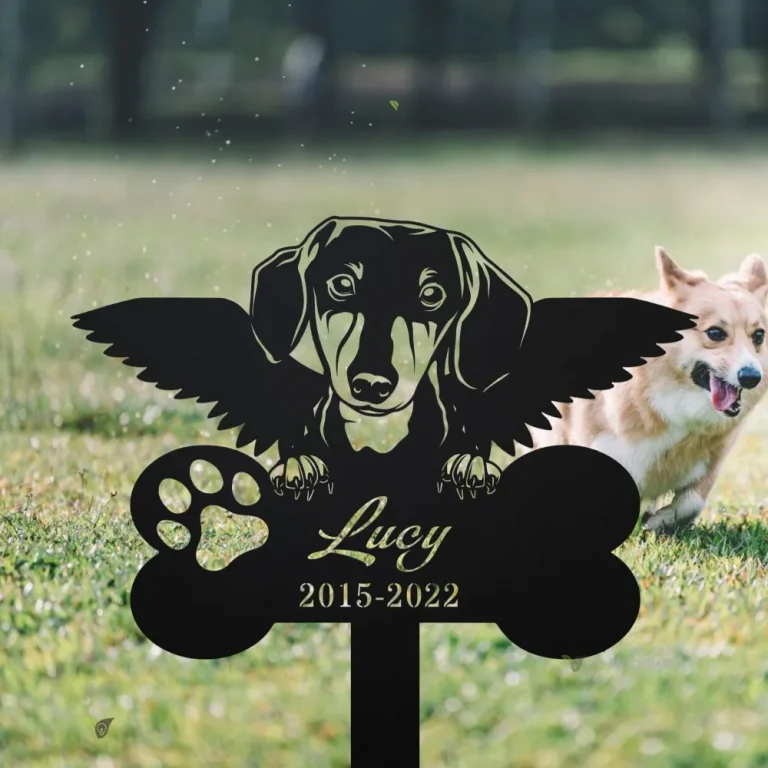 Personalized Dachshund Memorial Stake Sign, Dachshund Sign With Stake, Pet Loss Gift, Pet Grave Markers Sign, Sympathy Sign, Remembrance Stake