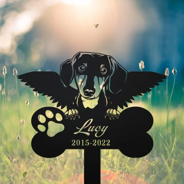 Personalized Dachshund Memorial Stake Sign, Dachshund Sign With Stake, Pet Loss Gift, Pet Grave Markers Sign, Sympathy Sign, Remembrance Stake