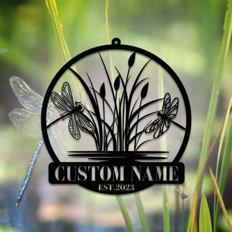 Custom Dragonfly Monogram - Dragon Fly Monogram - Dragonfly Metal Wall Art Decor- Farm Sign, Metal Name Sign, Door Hanger, Housewarming Gift