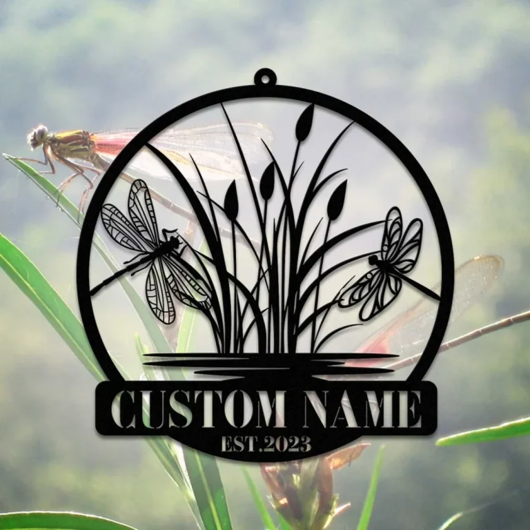 Custom Dragonfly Monogram - Dragon Fly Monogram - Dragonfly Metal Wall Art Decor- Farm Sign, Metal Name Sign, Door Hanger, Housewarming Gift