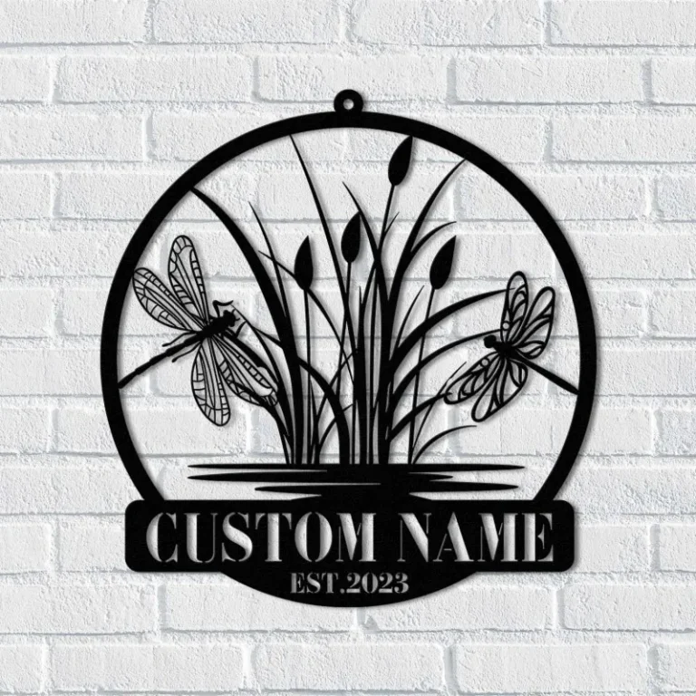 Custom Dragonfly Monogram - Dragon Fly Monogram - Dragonfly Metal Wall Art Decor- Farm Sign, Metal Name Sign, Door Hanger, Housewarming Gift