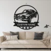 Personalized Classic Muscle Car Name Sign, Custom Garage Metal Wall Art, Home Decor Mechanic Repair Decoration Repairman Birthday, Car Sign