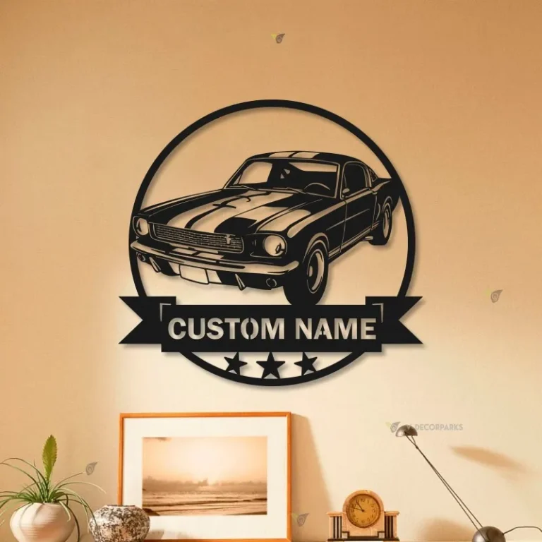 Personalized Classic Muscle Car Name Sign, Custom Garage Metal Wall Art, Home Decor Mechanic Repair Decoration Repairman Birthday, Car Sign