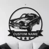 Personalized Classic Muscle Car Name Sign, Custom Garage Metal Wall Art, Home Decor Mechanic Repair Decoration Repairman Birthday, Car Sign