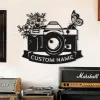 Personalized Photographer Metal Sign, Camera Metal Home Decor, Custom Camera Sign, Vintage Camera Wall Art, Photo Studio Decor, Photographer Gift