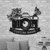 Personalized Photographer Metal Sign, Camera Metal Home Decor, Custom Camera Sign, Vintage Camera Wall Art, Photo Studio Decor, Photographer Gift