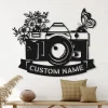 Personalized Photographer Metal Sign, Camera Metal Home Decor, Custom Camera Sign, Vintage Camera Wall Art, Photo Studio Decor, Photographer Gift